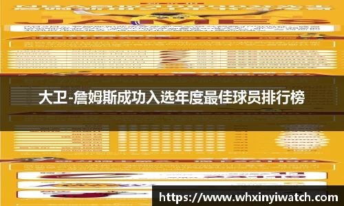 大卫-詹姆斯成功入选年度最佳球员排行榜